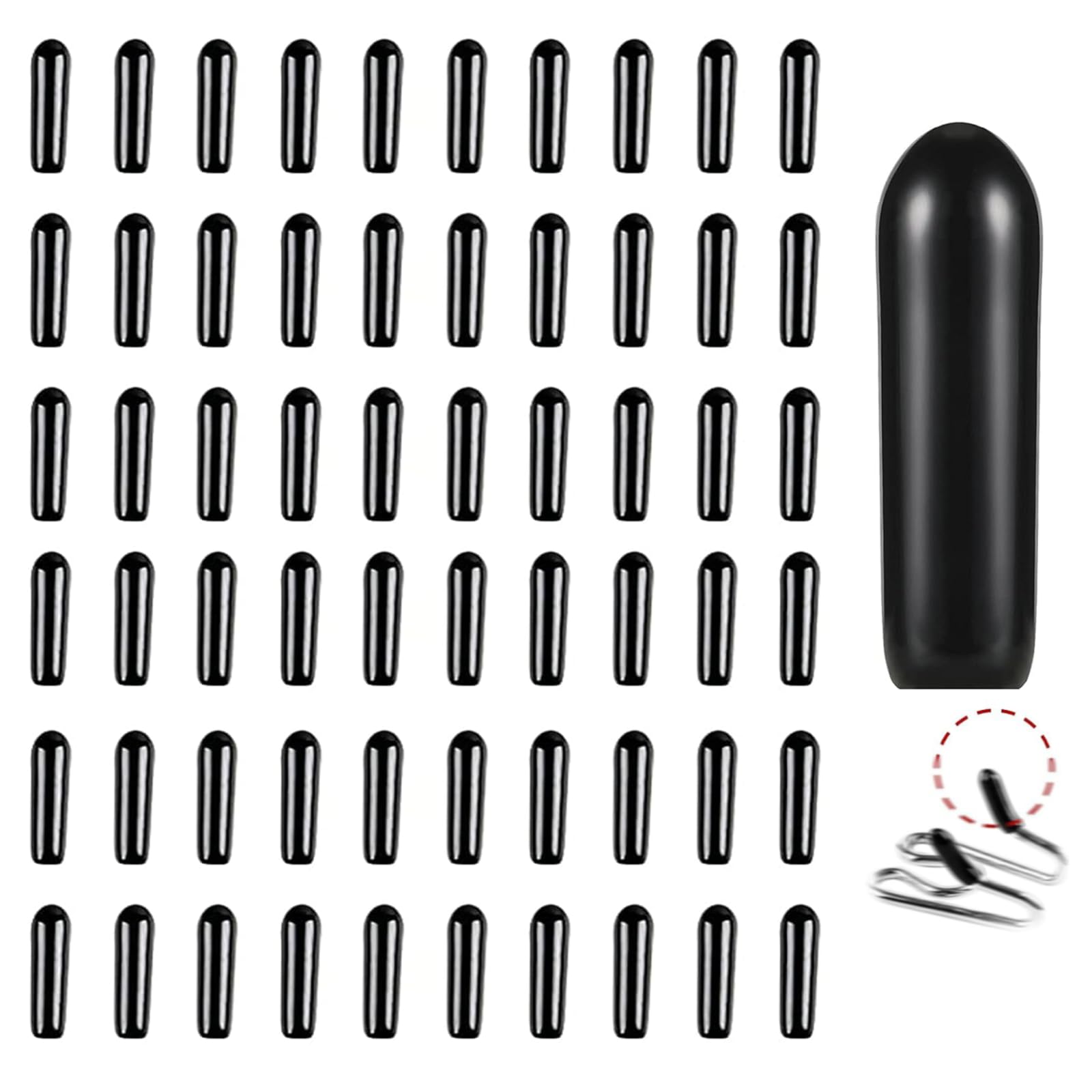 WOSKAR Prong Collar Covers (60 Tips per Pack), Vinyl Comfort Prong Tips for 2.25mm-4.0mm Dog Pinch Collar(3.0mm-3.5mm)