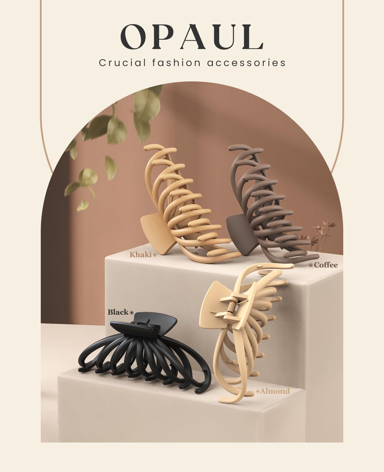 OPAUL Hair Clips for Thick Hair, Hair Clips for Women, Extra Large Hair Claw Clips for Thick Long Hair, 4.75" Hair Accessories for Women Girls Gifts