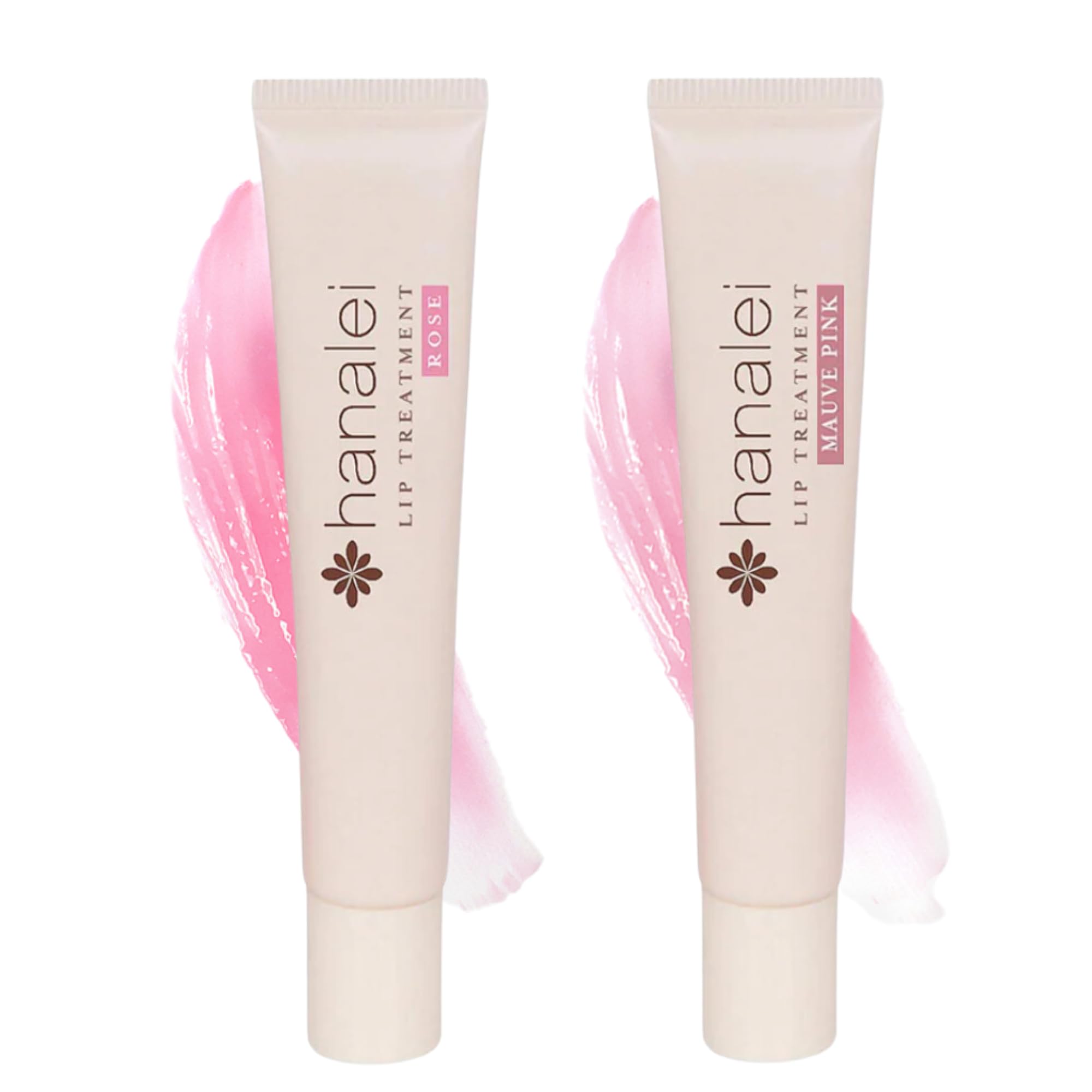 Hanalei Lip Treatment Bundle (Rose and Mauve Pink) | Made with Kukui Oil, Shea Butter, Agave, and Grapeseed Oil, Soothe Dry Lips (Cruelty free, Paraben free)
