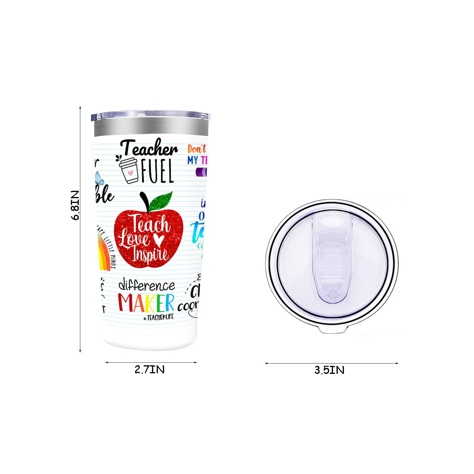 MFGNEH Teacher Gifts for Women, Men, Teacher Appreciation Gifts from Students, Teacher Christmas Gifts, Teacher Birthday Gifts, Back to School Gifts, 20 oz Travel Tumbler Coffee Cup