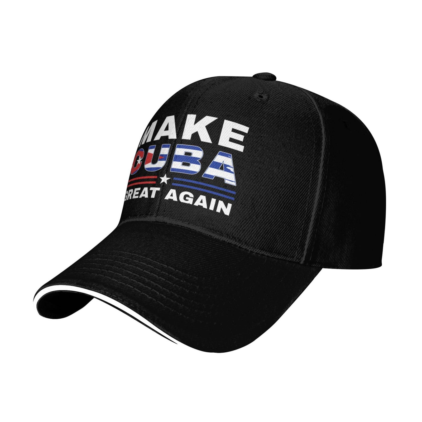muciioa Make Cuba Great Again hat Cuban Flag Baseball Cap Black