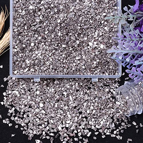Yholin Crushed Glass Chips, 75g Irregular Metallic Chip Broken Glass Sprinkles Chunky Glitter for Gail Art,Painting,DIY Resin Mold,Phone Case Making,Jewelry Making and Decoration - Golden Brown