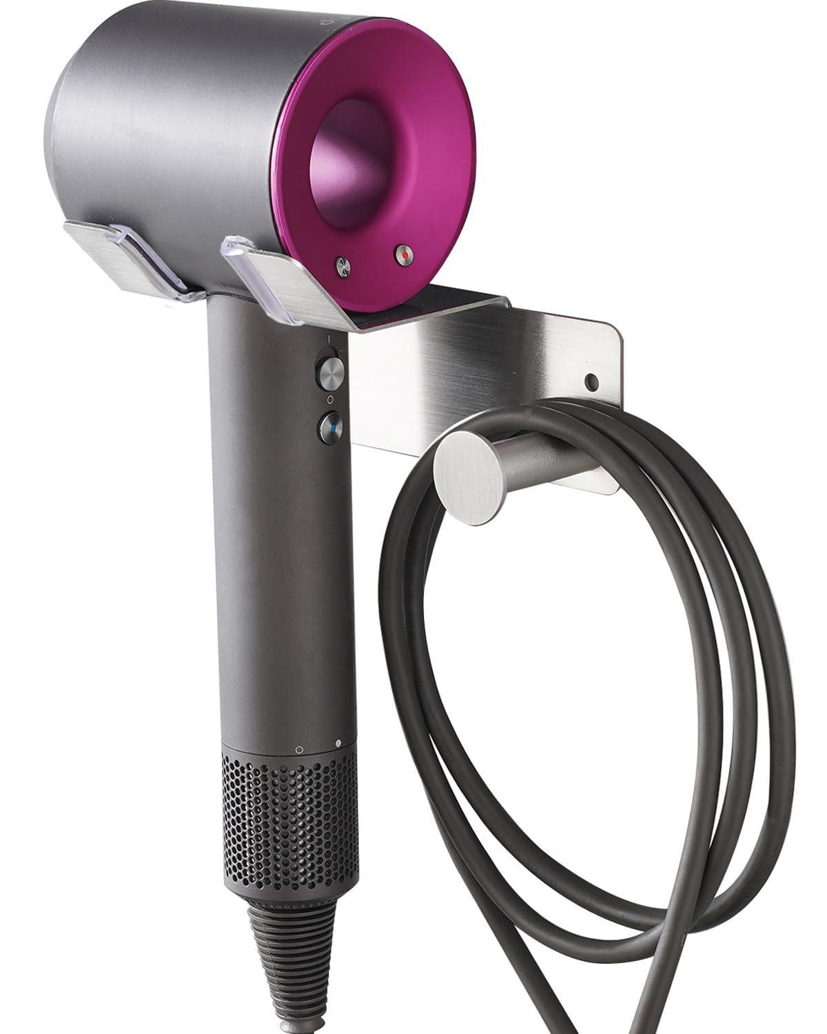 Hair Dryer Holder, Hair Dryer Holder Wall Mounted, Self Adhesive Blow Dryer Holder, Stainless Steel Dyson Hair Dryer Holder, Hairdryer Holder for Bathroom BANJEKT