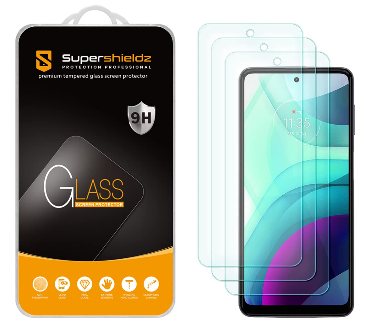 Supershieldz (3 Pack) Designed for Motorola Moto G Power (2022) Tempered Glass Screen Protector, Anti Scratch, Bubble Free