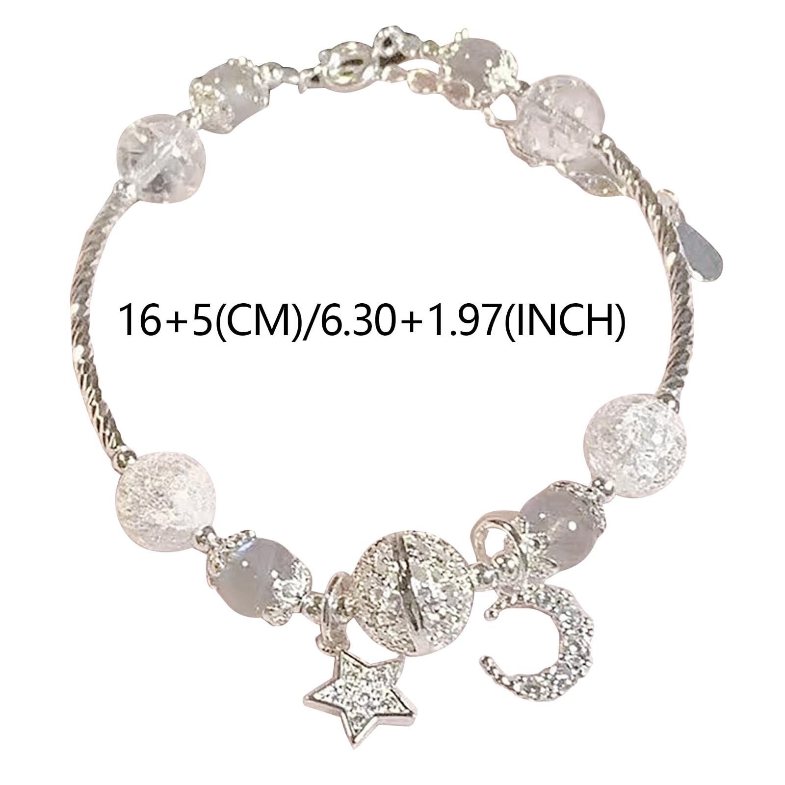 one dollar items Natural Healing Strand Bracelet with Star and Moon Design Dainty Jewelry gifts for Birthdays Valentine's Day amazon haul store