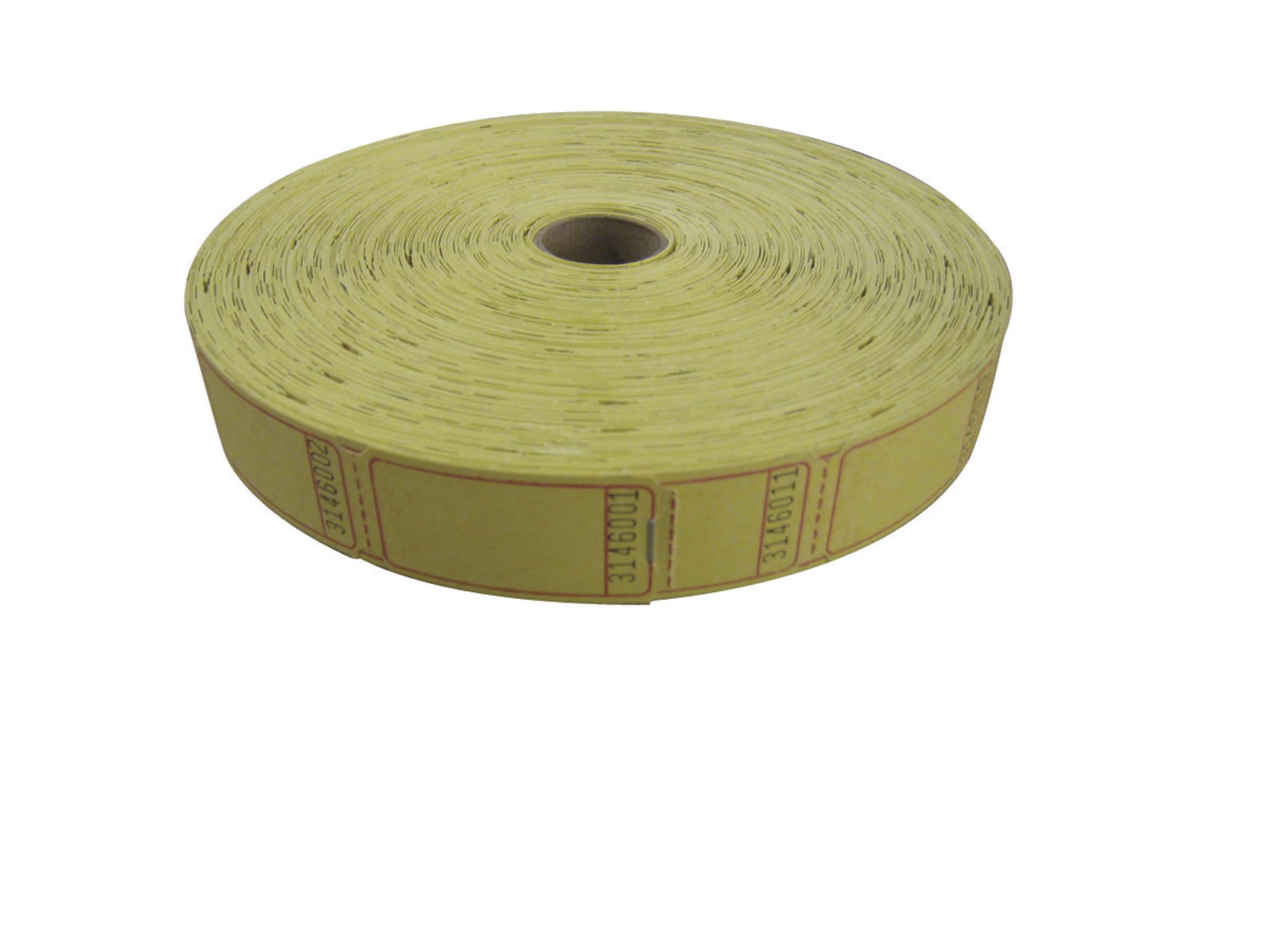 Premier Southern Ticket Single Roll Blank Tickets, 1 x 2 Inches, Yellow, Pack of 2000