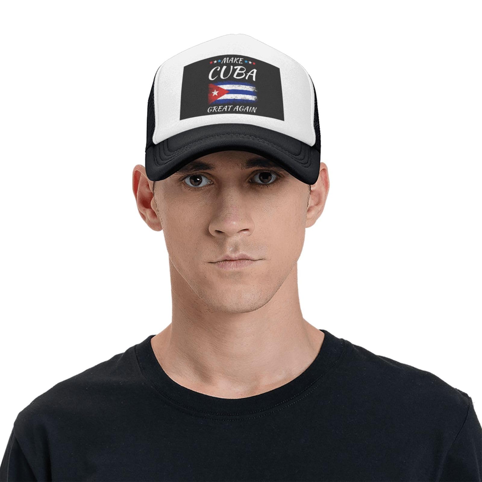 Make Cuba Great Again Adjustable Breathable Mesh Trucker Baseball Cap Unisex8 Black