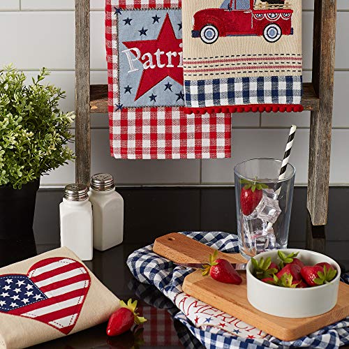 DII Patriotic Dish Towel Set 18x28, Decorative 4th of July Kitchen Towels, Americana Printed, 3 Count