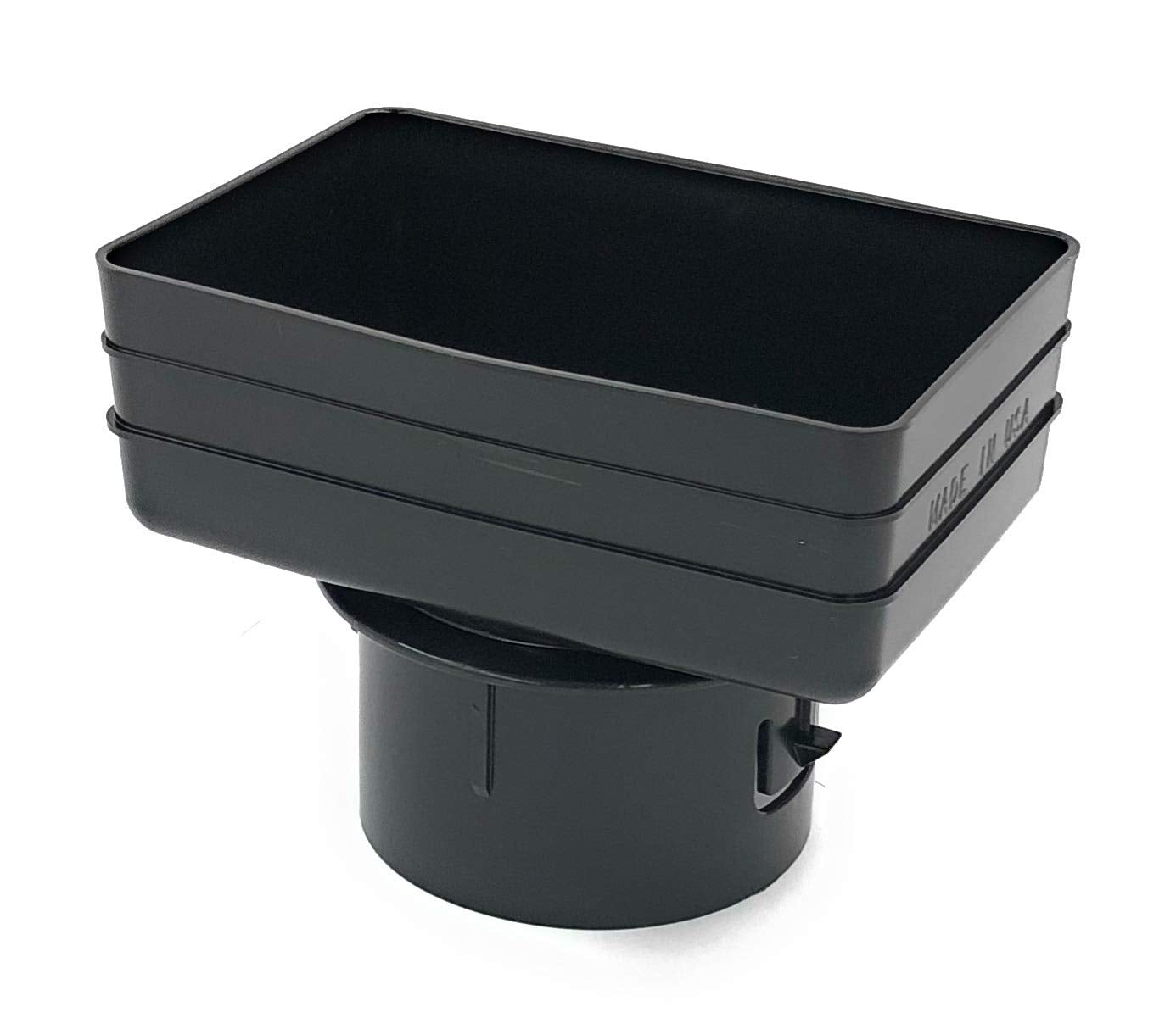 Plastic Universal Downspout to Drain Tile Adapter (4X6X4, BLACK)