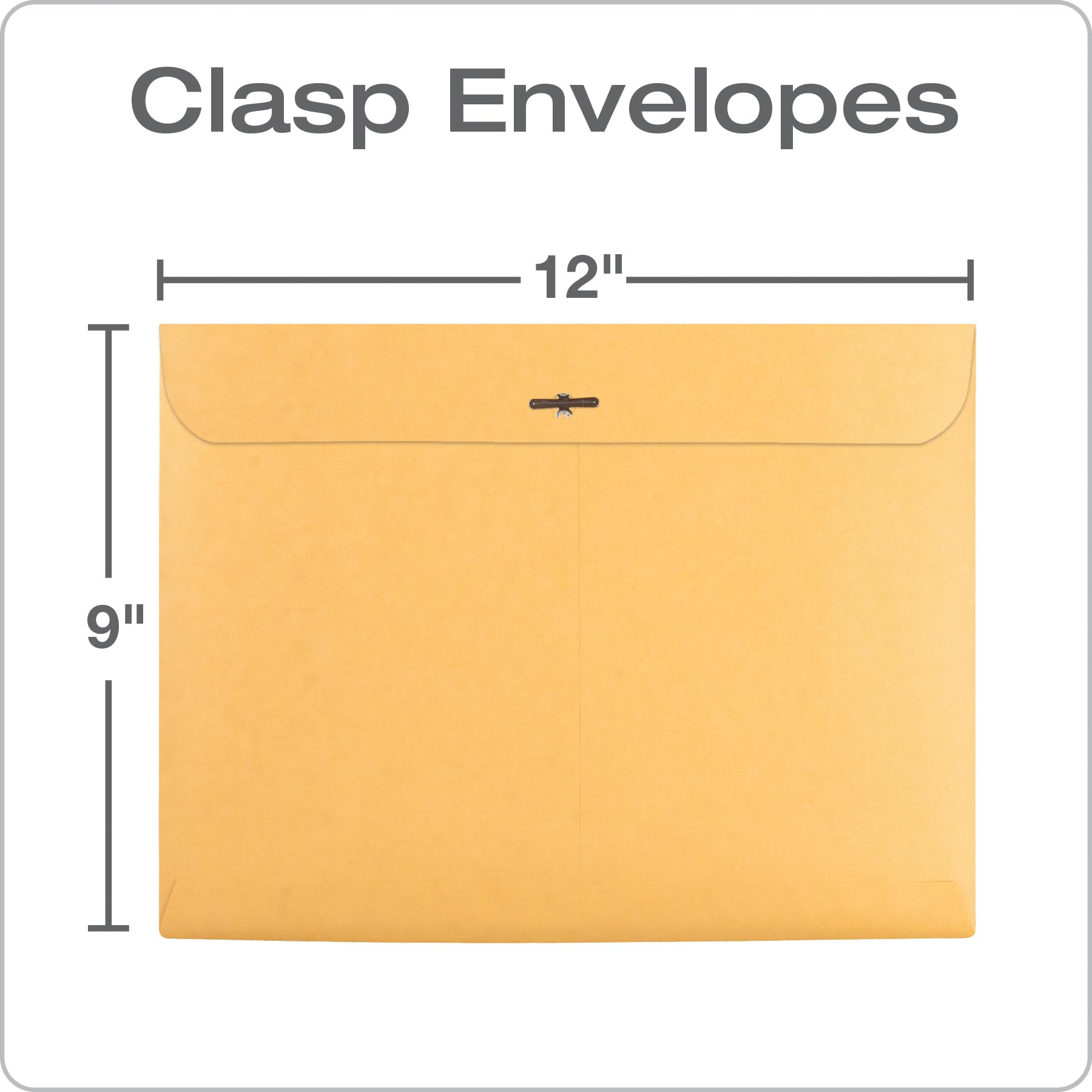 Quality Park 9 x 12 Clasp Envelopes, Deeply Gummed Flaps for Permanent Secure Seal, Great for Filing, Storing or Organizing Documents, 28 lb. Brown Kraft, Open Side, 100/Box (QUA38090)