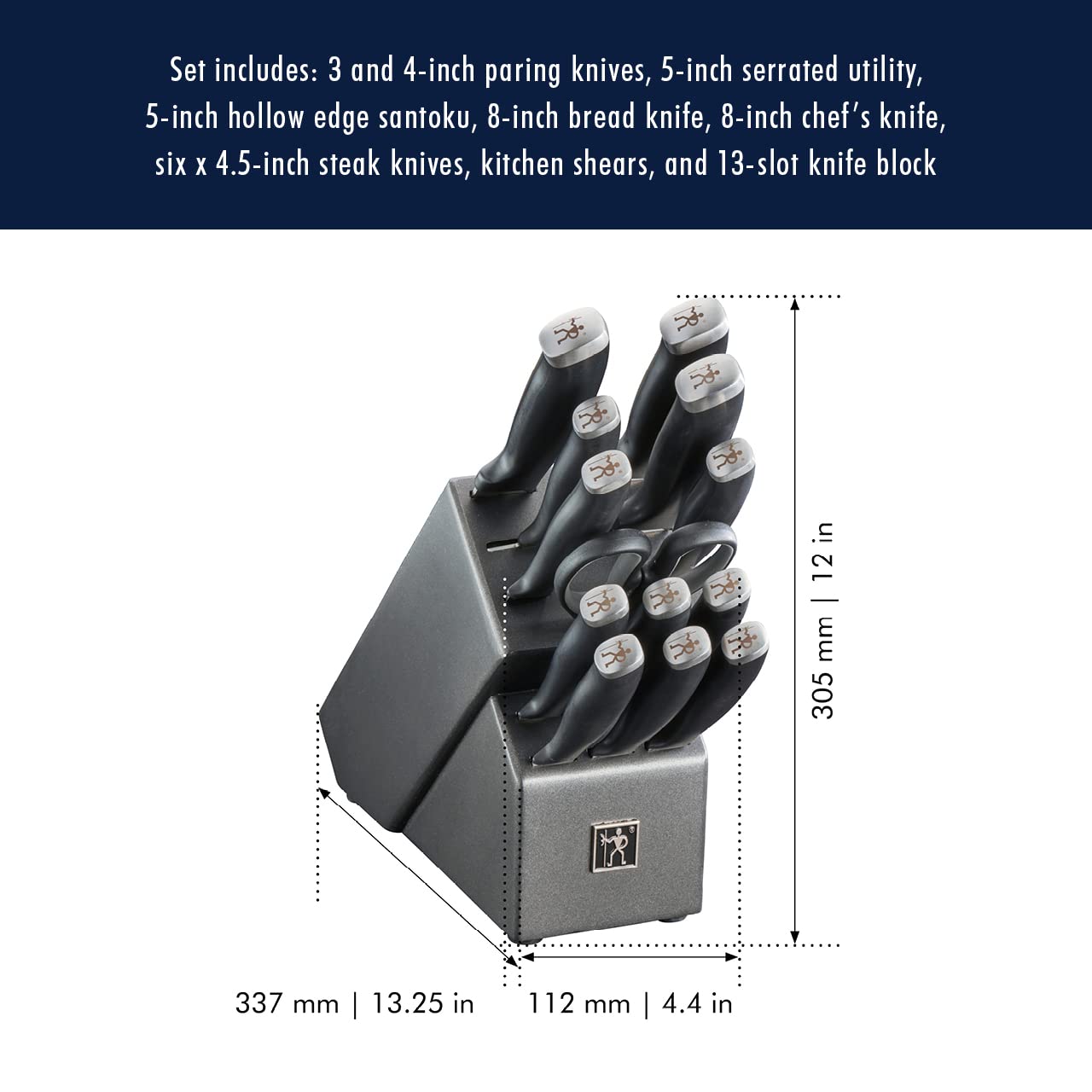 Silvercap 14 Piece Knife Block Set, Black