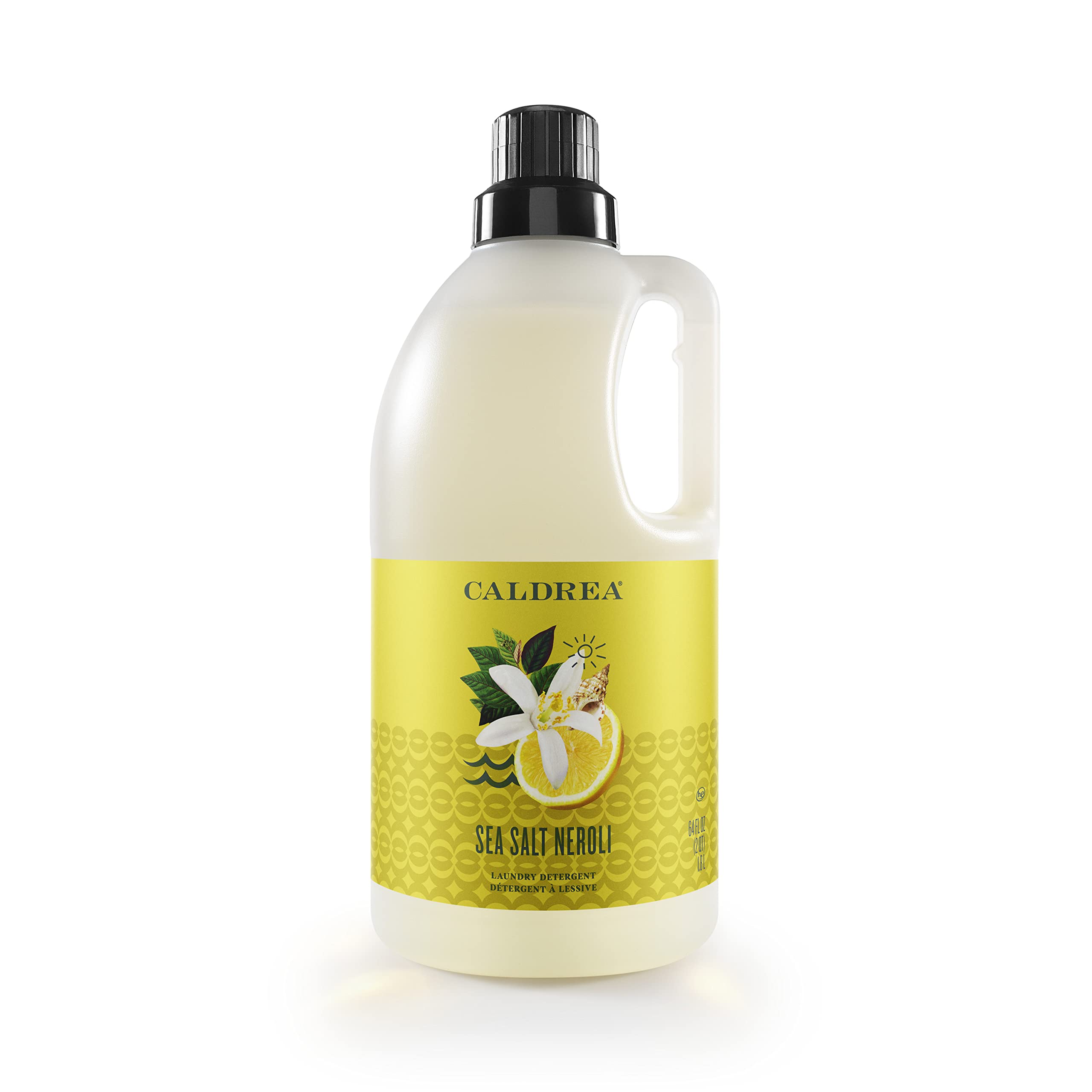 Caldrea Liquid Laundry Detergent, Effective for all Fabrics and all Temperatures, Sea Salt Neroli Scent, 64 oz