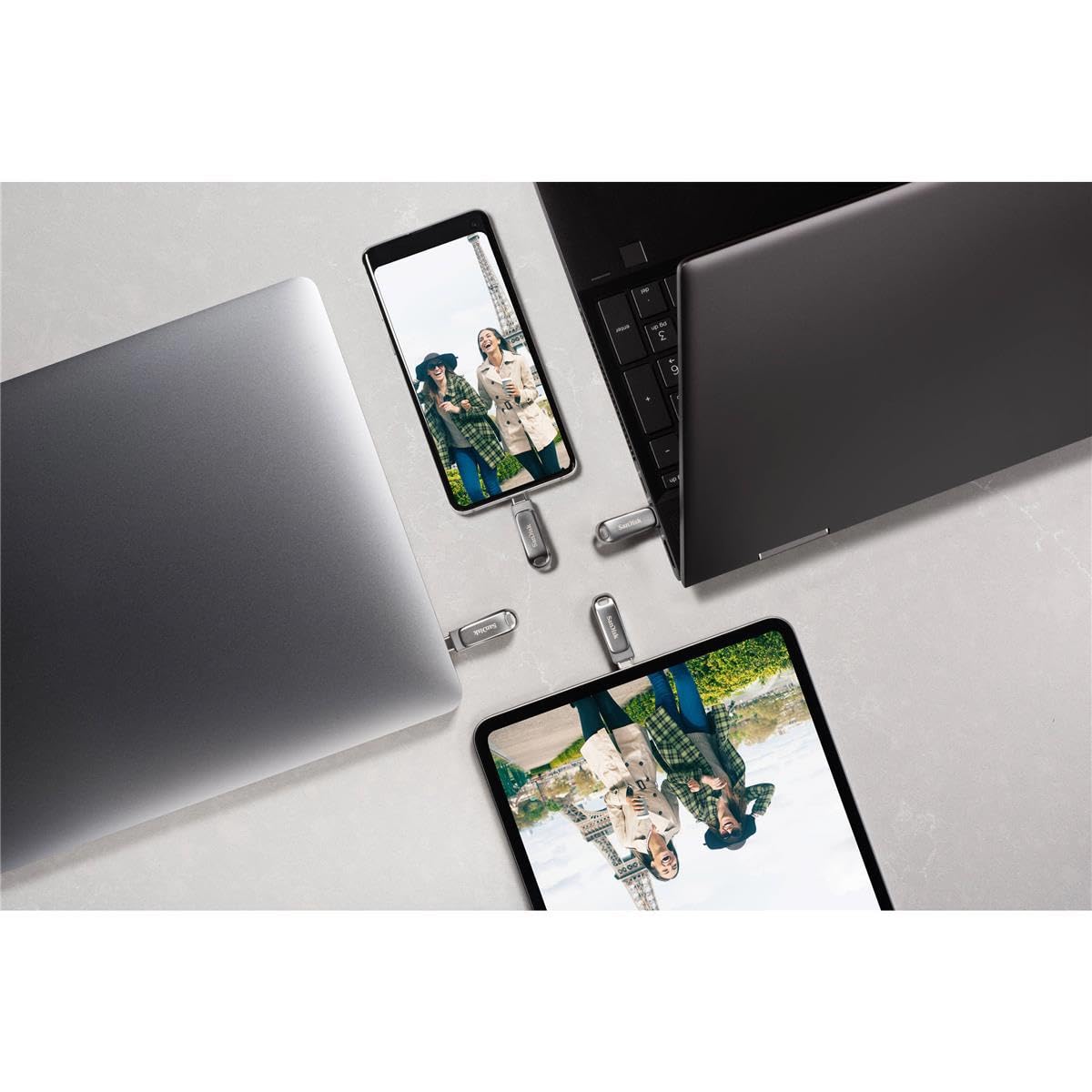 SANDISK 256GB Ultra Luxe USB Type-C Flash Drive - Up to 400MB/s, USB 3.2 Gen 1, Premium Metal Design - SDCZ75-256G-G46