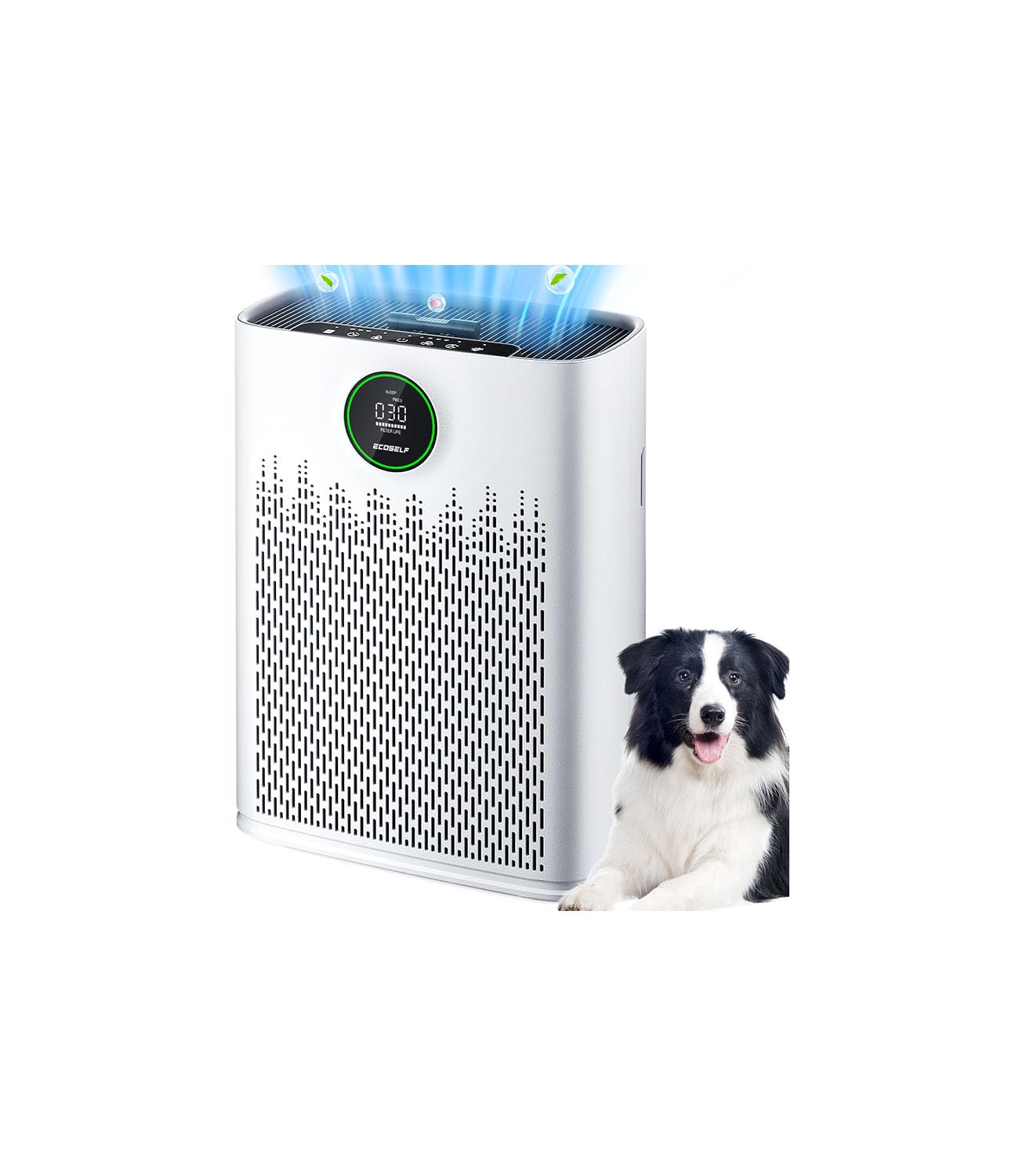 Air Purifiers for Home Large Room, Cover Up to 2400 Ft² with True HEPA Filter, Smart Mode, PM2.5 Air Quality Display, 22dB Sleep Mode, Aromatherapy with 2X-Purification & 360°Air Outlet, HAP603, White