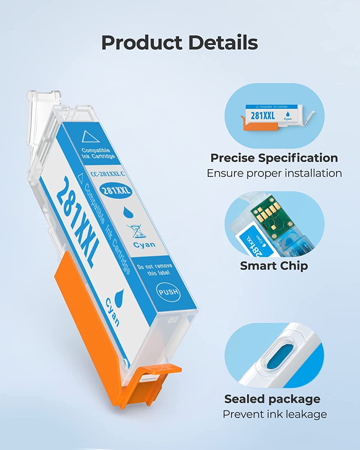 PGI-280XXL/CLI-281XXL Ink Cartridges Compatible Replacement for Canon 280 281 Ink Cartridges Use to Canon TS8120 TS9120 TS8220 TS8320 TS8300 TS8322 TS9100 6 Value Pack