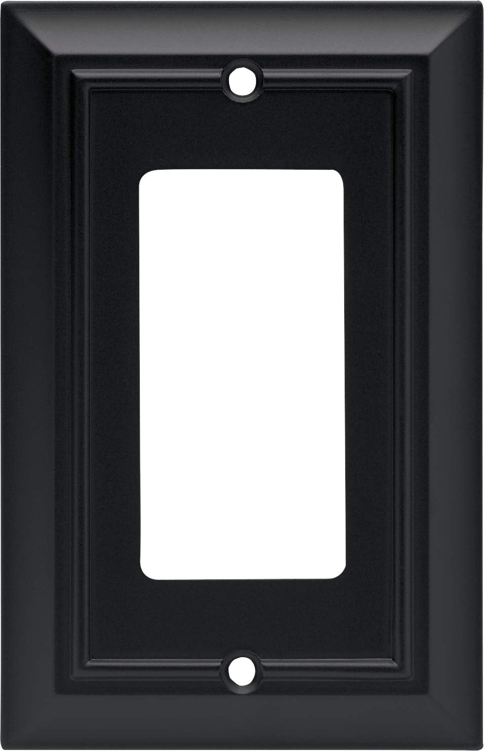 Franklin Brass Architectural (1-Pack) Decorative Light Switch Cover Matte Black 1-Gang Decorator/Rocker Wall Plate Electrical Outlet Guard 64216