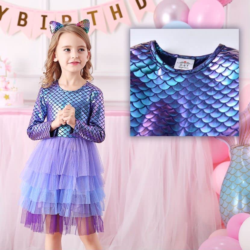 VIKITA Big Girls Dresses Long Sleeve Girl Dress for Kids 3-8 Years LH4104, 12T