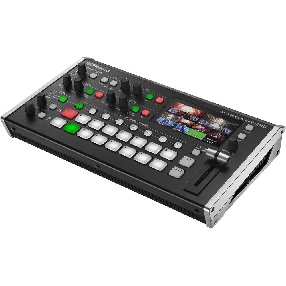 Roland V-8HD HDMI Video Switcher with AKG K-240 Studio Pro Headphones & 10-Pack Straps Bundle