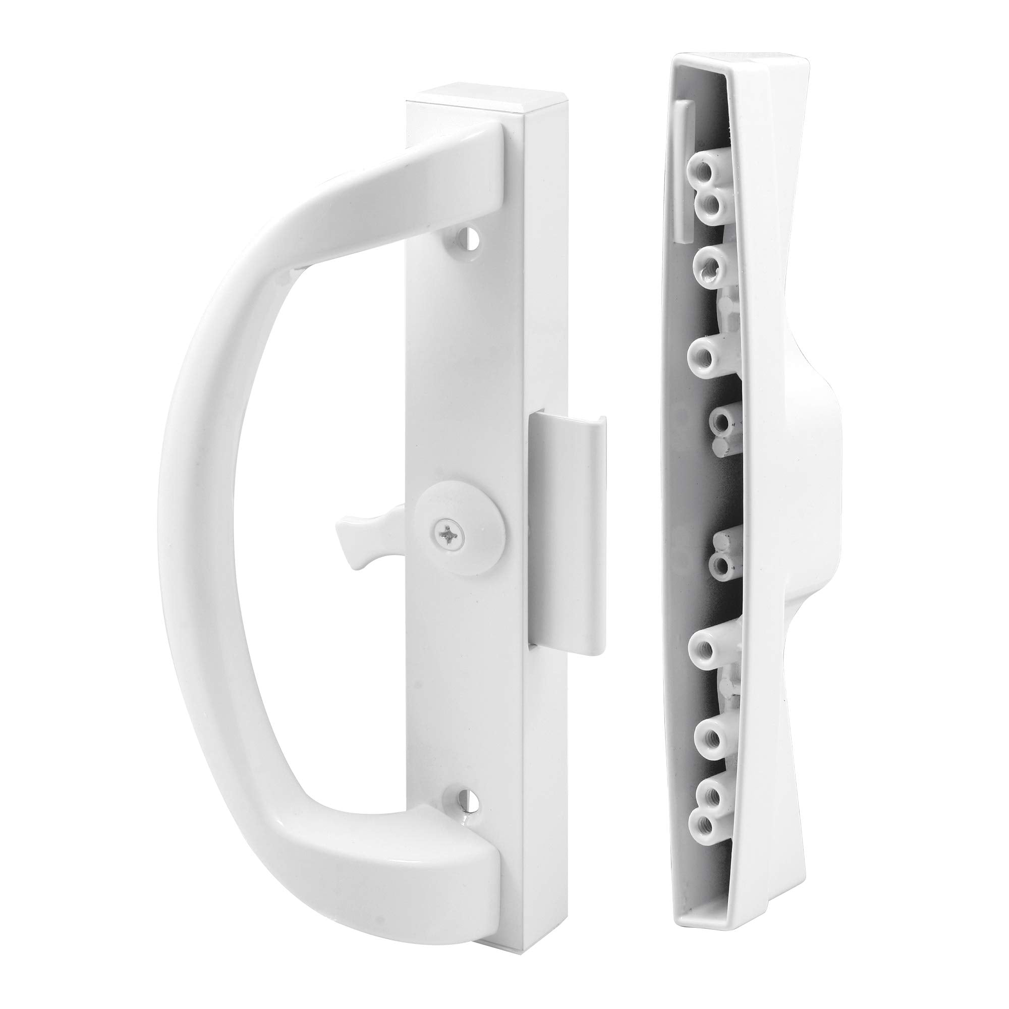 Prime-Line C 1263 Diecast, White, Patio Door Handle Set with Clamp Upgrade (Single Pack)