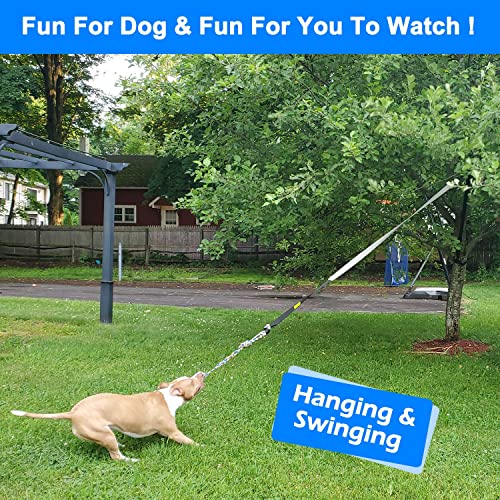 LOOBANI Outdoor Bungee Tug Toy,Dog Toy Hanging from Tree for Small to Large Dogs, Interactive Exercise Play Cord & Tether with Chew Rope Toy (Black)