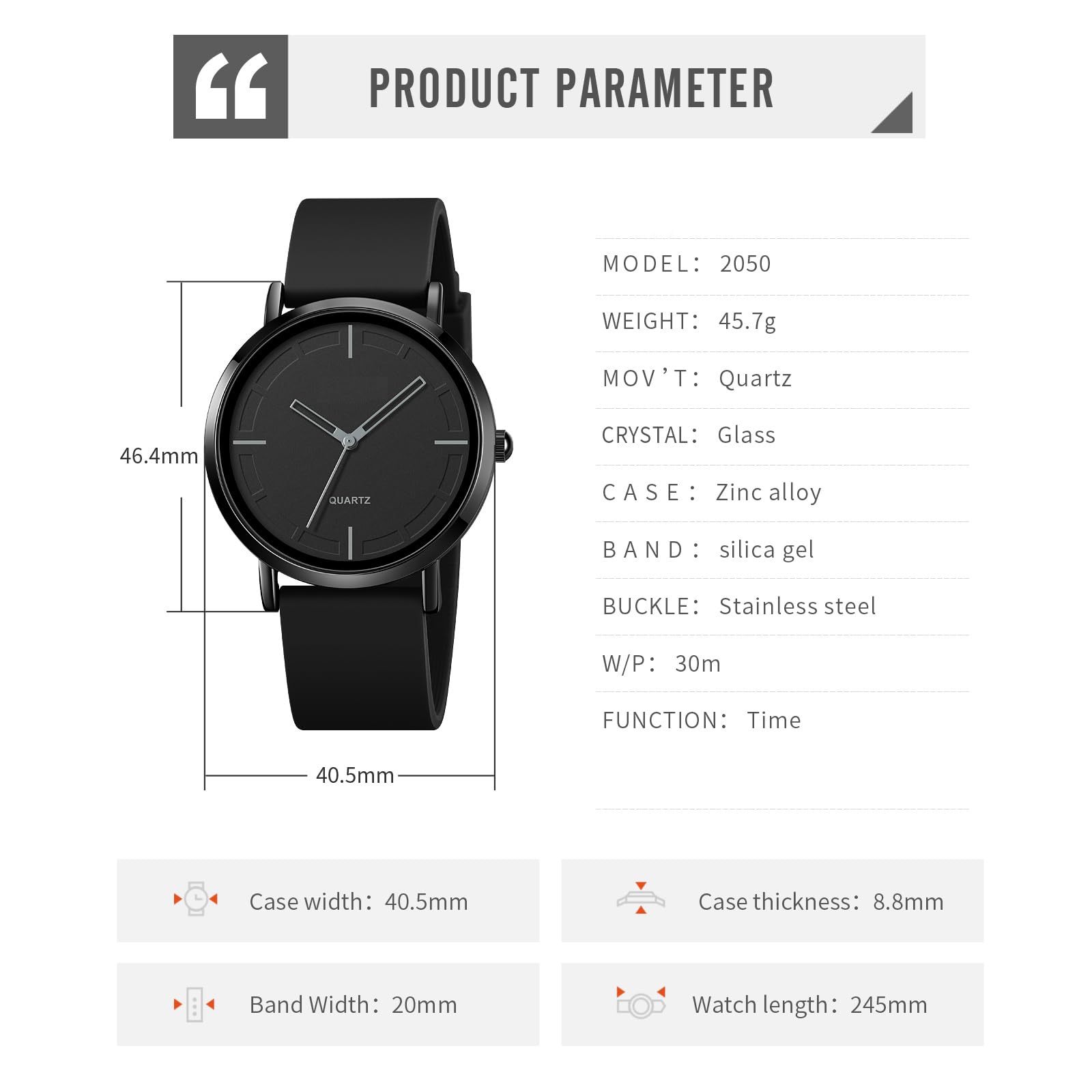 BESTKANG Fashion Simple Women Men Watches Luxury Quartz Silicone Waterproof Unisex Wrist Watches (Black and White)