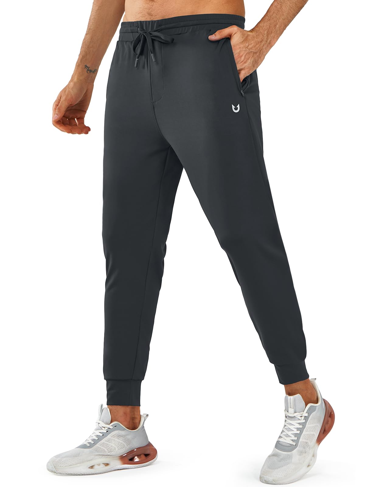 NORTHYARD Men's Joggers Pants with Zipper Pockets Lightweight Sweatpants Athletic Running Workout Track Pants for Men Black M