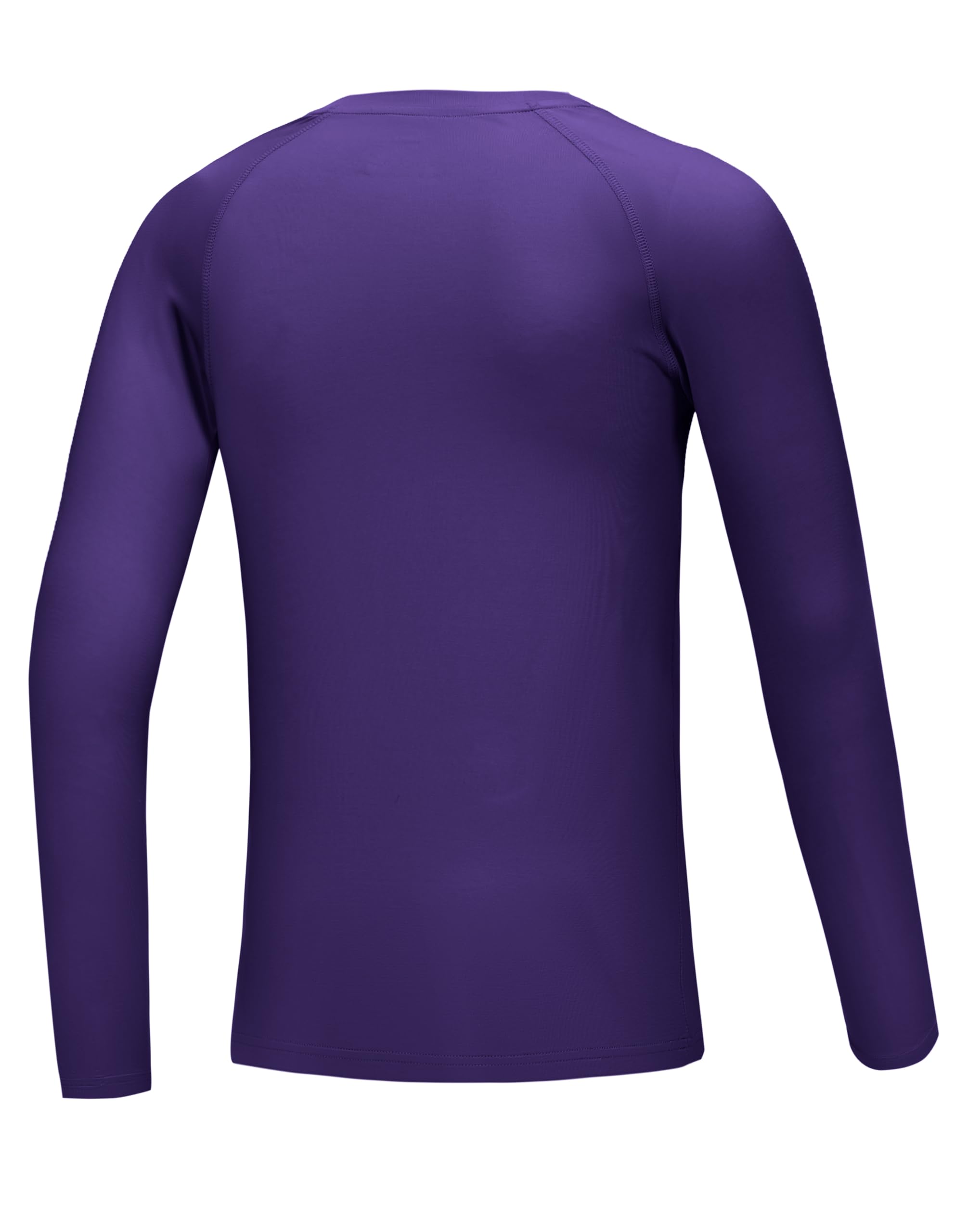 Boys Youth Compression Shirt Long Sleeve Football Baseball Undershirt Quick Dry Sports Base Layer for Boy(Purple,XL)