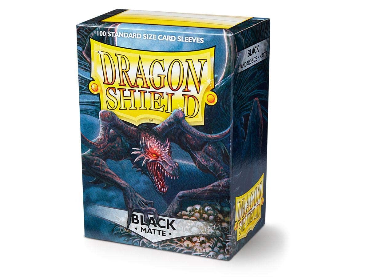 5 Packs Dragon Shield Matte Black Standard Size 100 ct Card Sleeves Value Bundle!