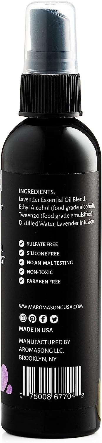 Aromasong Lavender Pillow Spray for Sleeping - All Natural Calming Linen & Bedtime Sleep Mist for Deep Sleep - Pillow Spray Aromatherapy with Botanical Essential Oils for Relaxing Stress