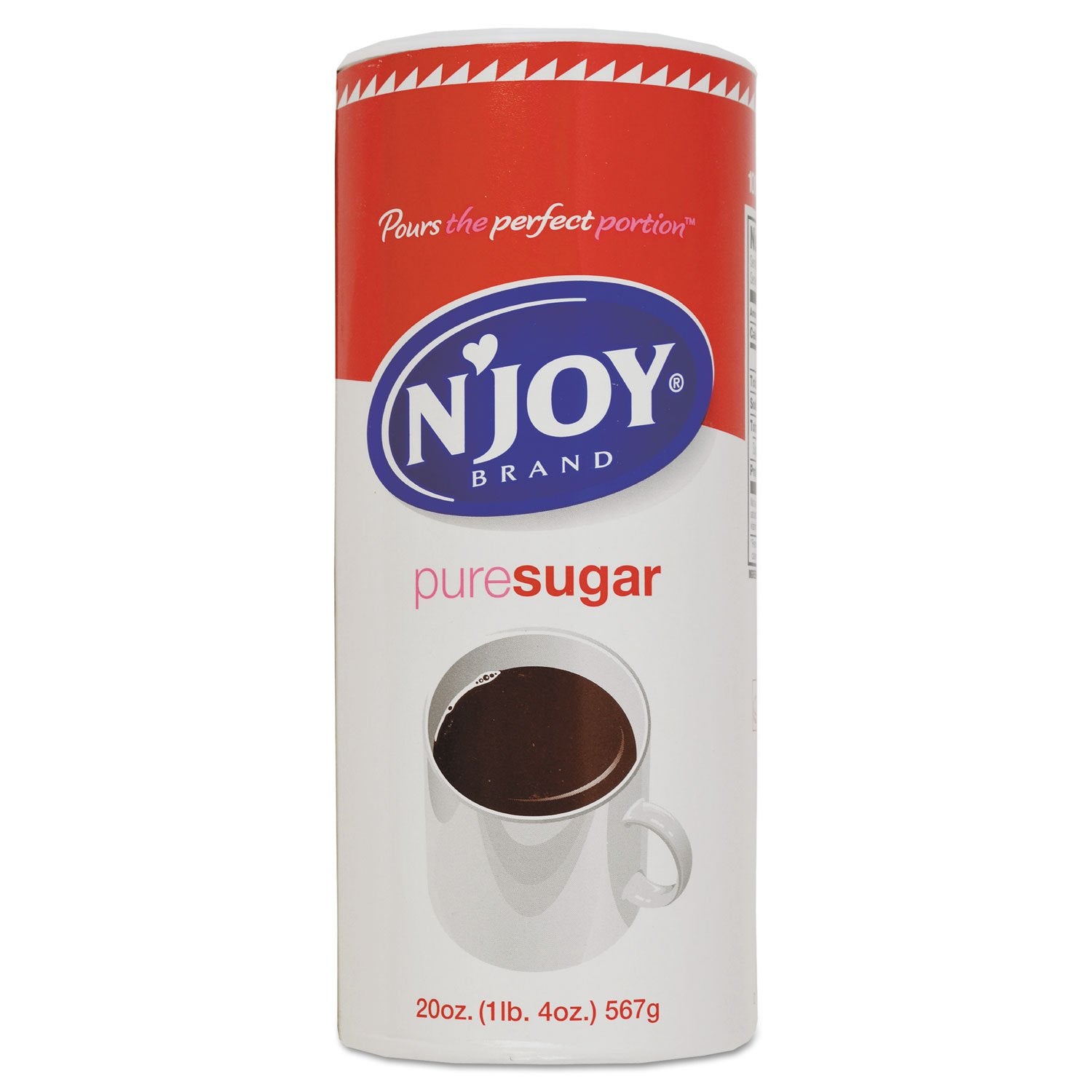 N'Joy Pure Cane Sugar, 20 oz Canister, 3/Pack