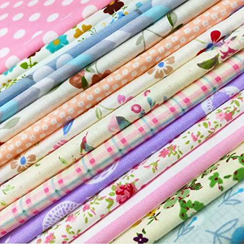 flic-flac Quilting Fabric Squares 100% Cotton Precut Quilt Sewing Floral Fabrics for Craft DIY (4 x 4 inches, 240pcs)