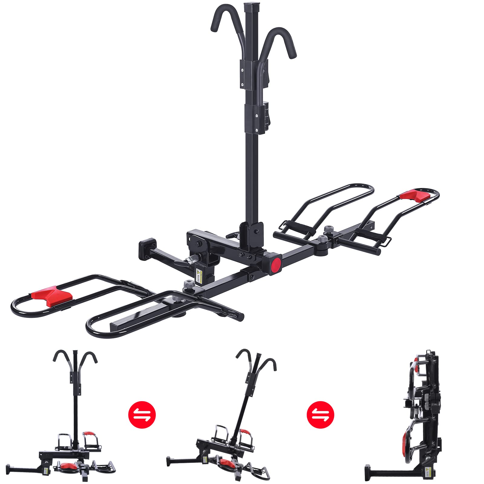 SIMETU&HS Bike Rack Carrier for Car Truck SUV,132 lbs Heavy Weight Capacity - Tray Style Smart Tilting Design (2-Bike Carrier)