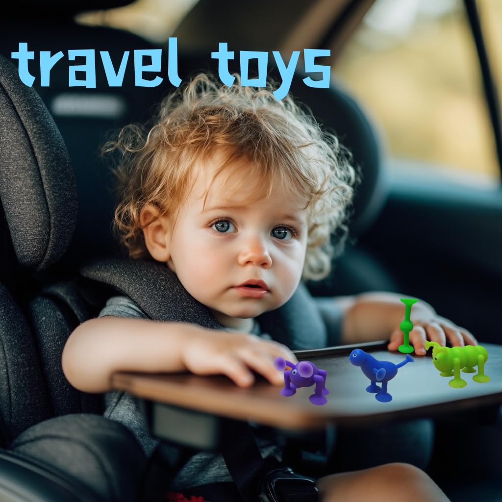 Carastora 38-Piece Suction Bath Toys – Silicone Mold-Free Sensory Toys with Storage Box & Eggshell, for Kids Ages 3-6