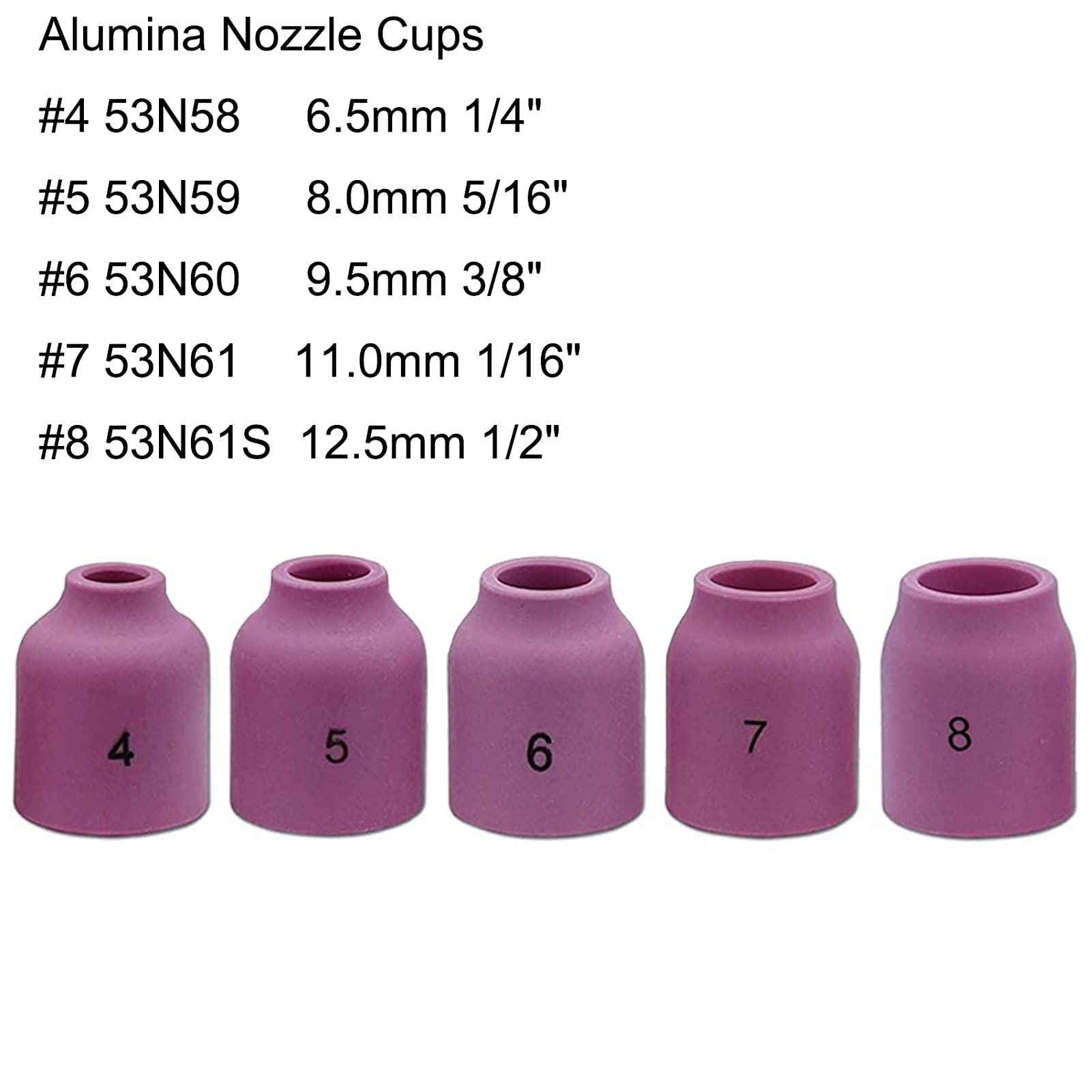 Zinger 53pcs TIG Welding Torch Stubby Gas Lens #10 Glass Cup Kit Accessories for WP-17/18/26 TIG Welding Torch