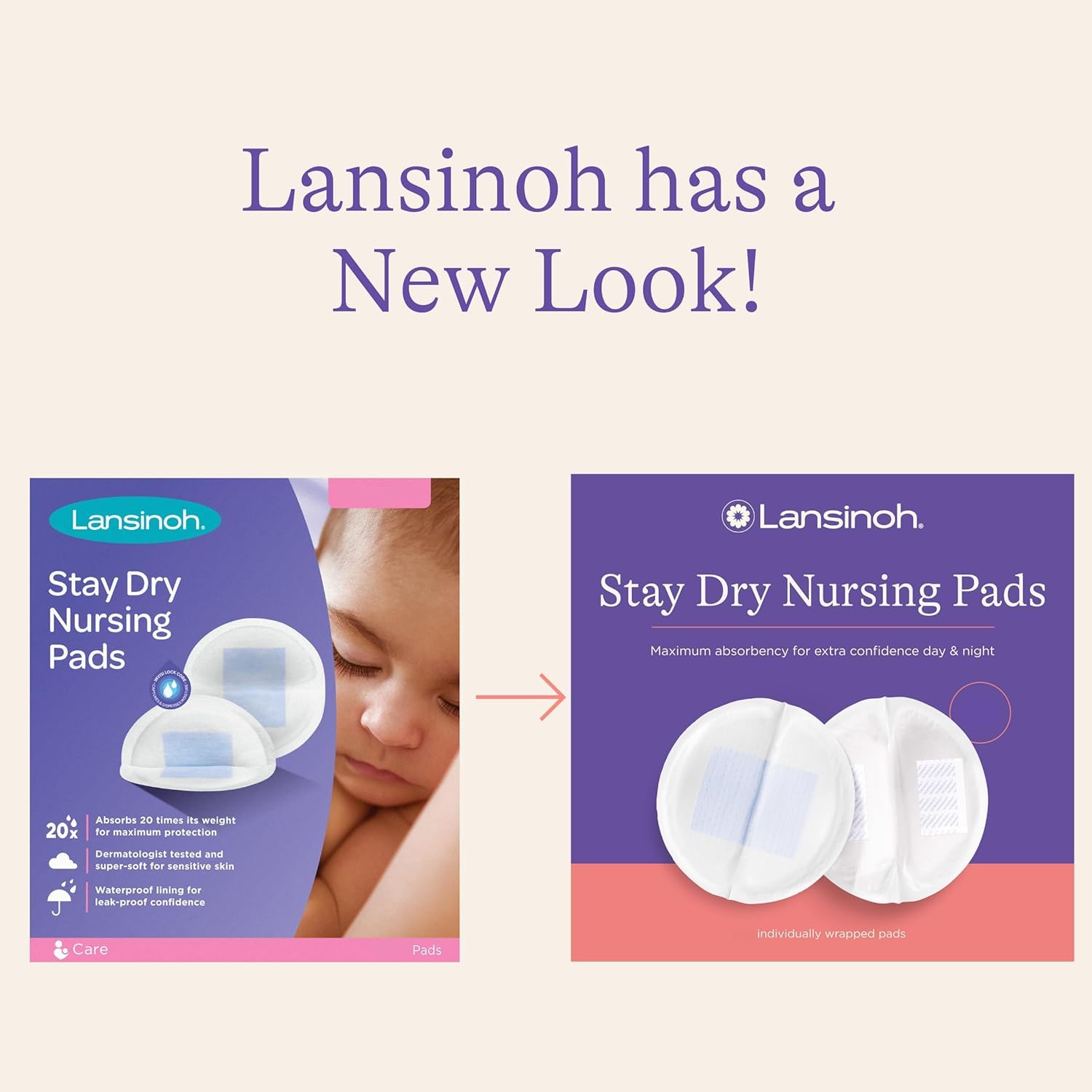 Lansinoh Stay Dry Disposable Nursing Pads, Soft and Super Absorbent Breast Pads, Breastfeeding Essentials for Moms, 36 Count