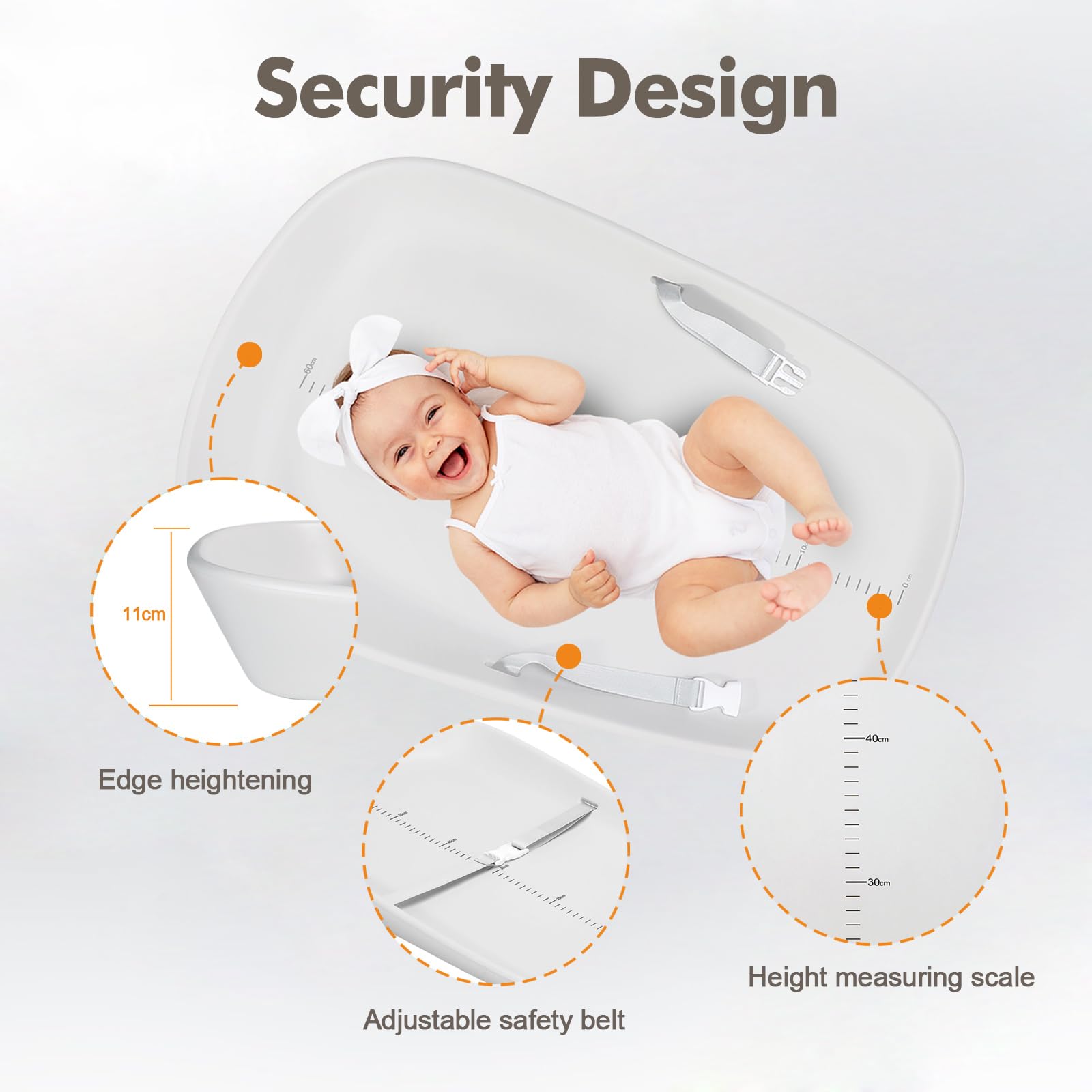 Babylush Baby Changing Pad,Non-Slip Changing Pad with Height Measurement,Waterproof & Lightweight Changing Pad,Protable Changing Pad Fits Changing Table & Dresser,Eva Material & Easy to Clean.(Grey)
