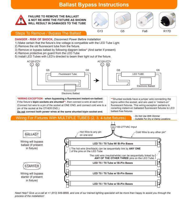 4ft 24W T5 High Output LED Tube Light, 45.75", F54T5 Equal, 4000K (Natural White), Clear Lens, 3300 lm, G5 Mini Base, 100-277V, Ballast Bypass, Dual-End Powered, LED Shop Light, UL-Listed (4-Pack)