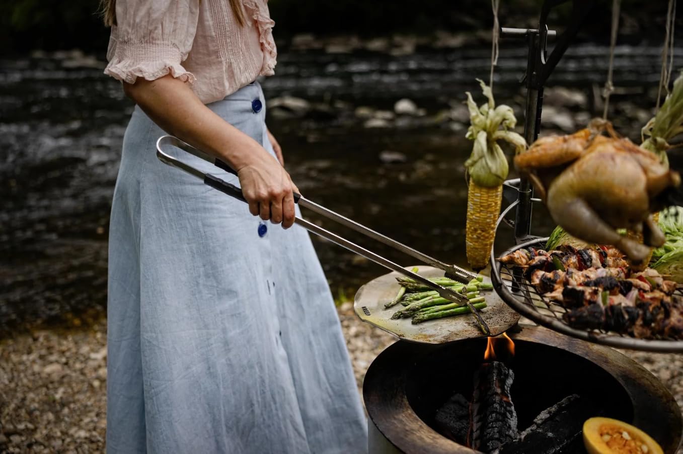 Breeo Tongs, 24" - Stainless Steel Ton Grilling Accessories - Weather-Resistant Grilling Tongs for Cooking with Silicone Grips - Grill & Griddle Accessories for Live-Fire Cooking & Backyard BBQ