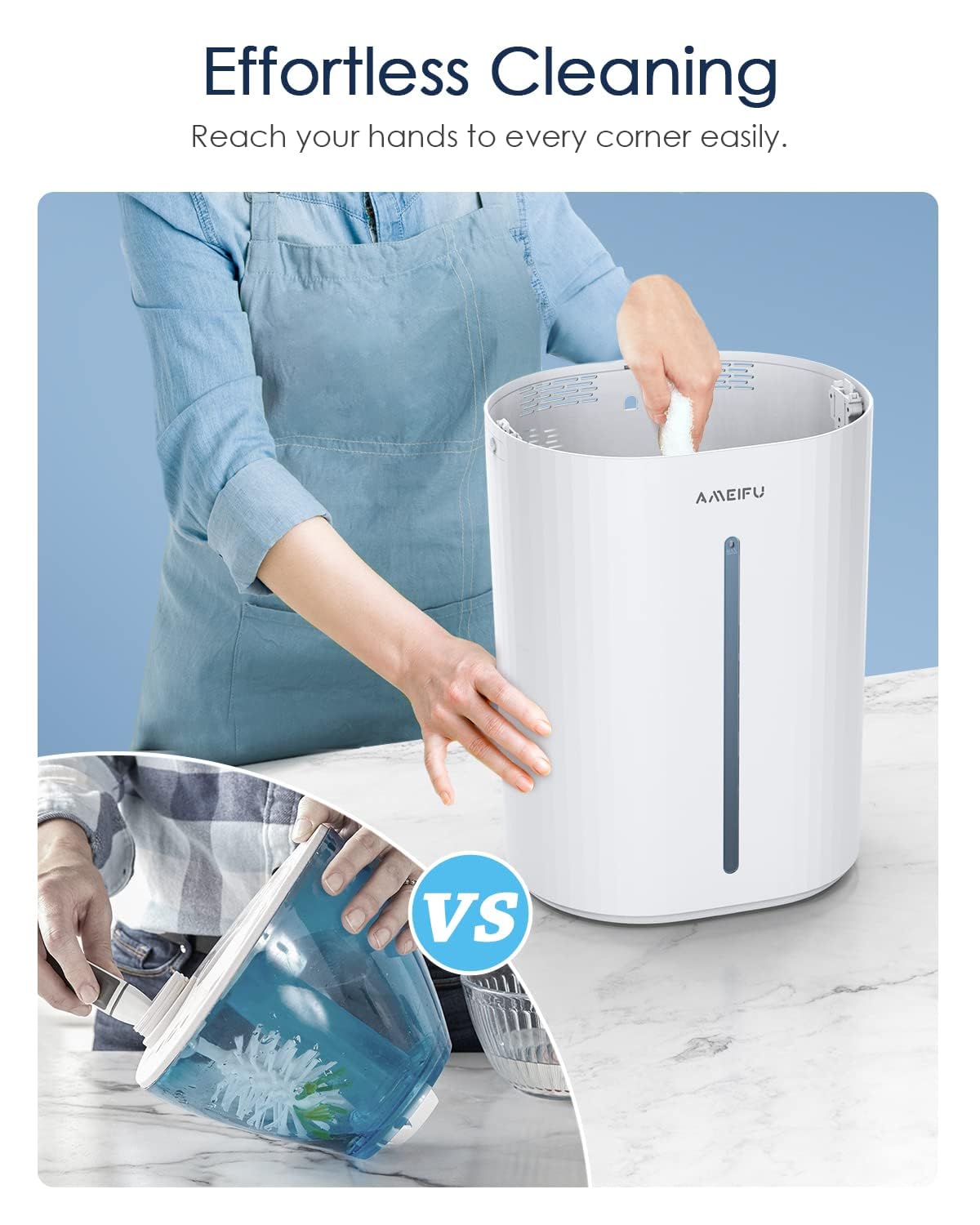 6.5L Humidifiers for Large Room Bedroom, Top Fill Humidifier, Quiet Cool Mist Humidifiers for Home, Baby, Pets, Plants, 54 Hours Run Time, Easy to Clean