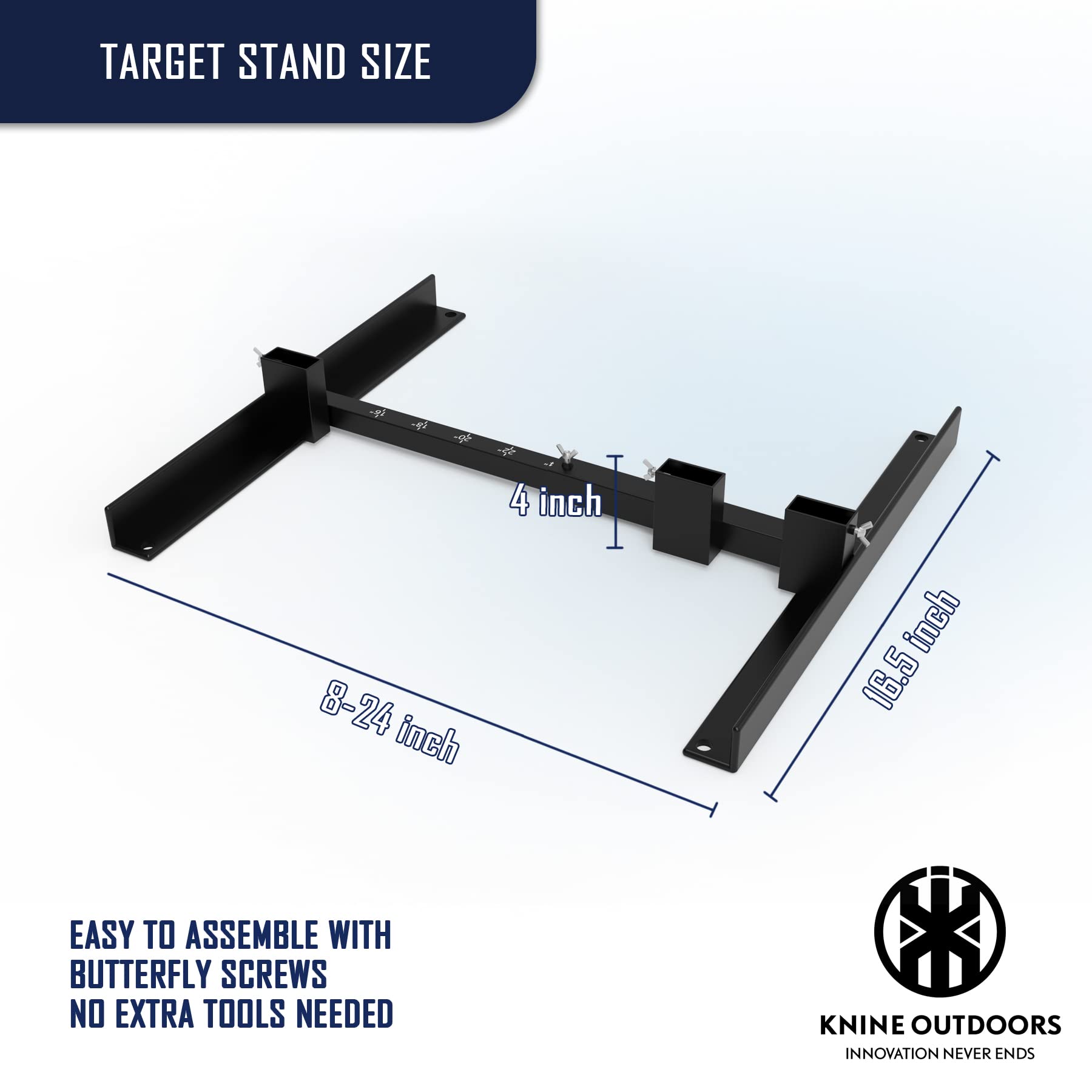 KNINE OUTDOORS Shooting Target Stand for Outdoors, Durable Paper Target Holder with Stable Adjustable Base for Paper Shooting Targets Cardboard Silhouette, H Shape, USPSA/IPSC, IDPA Practice, 1 Pack