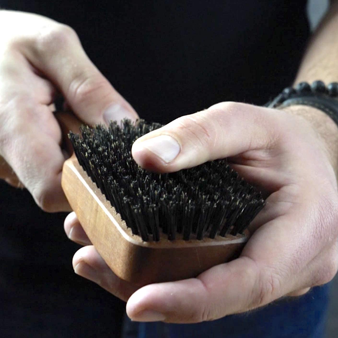 ZilberHaar Major – Men's Hair and Beard Brush – Soft Boar Bristles – Massages and Exfoliates Skin and Scalp – Ideal Men's Grooming Accessory – Made in Germany
