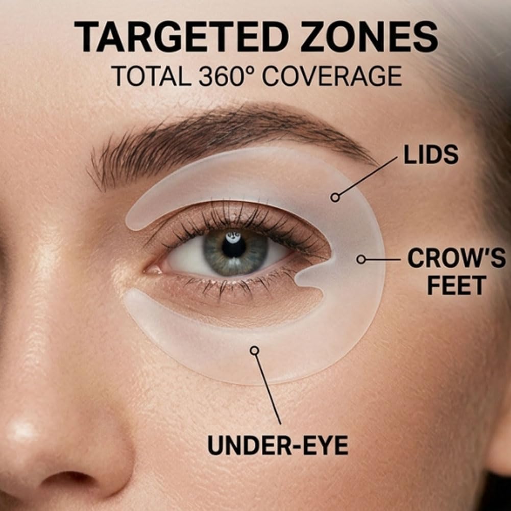 Aurova Beauty Eye Mask, 360° Full-Eye Lift Mask, Eye Mas with Collagen & Vitamin C, Nourishing & Non Irritating, for Puffy Eyes and Dark Circles (7 Pairs/14 Pieces)