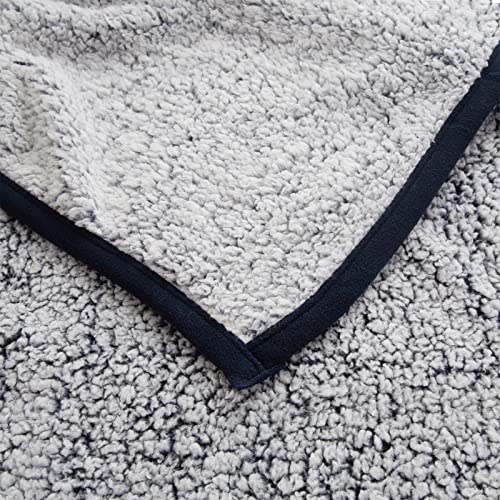 EMME Fuzzy Fleece Warm Blanket 50"x60" Throw Size Ultra Soft Warm Sherpa Blanket Microfiber Cozy Blanket for Couch Sofa Lightweight Fuzzy Thick Reversible Couch Blanket (Grey, 50"x60")