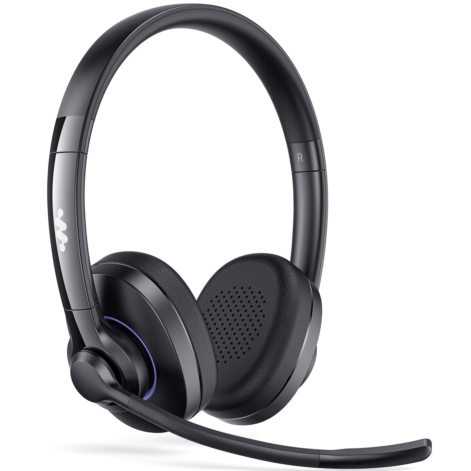 Necode Bluetooth Headset, Wireless Headset with Noise Cancelling Microphone & Mic Mute, 55Hrs Working Time On Ear Bluetooth V5.3 Headphones for Cell Phones Laptop Computer