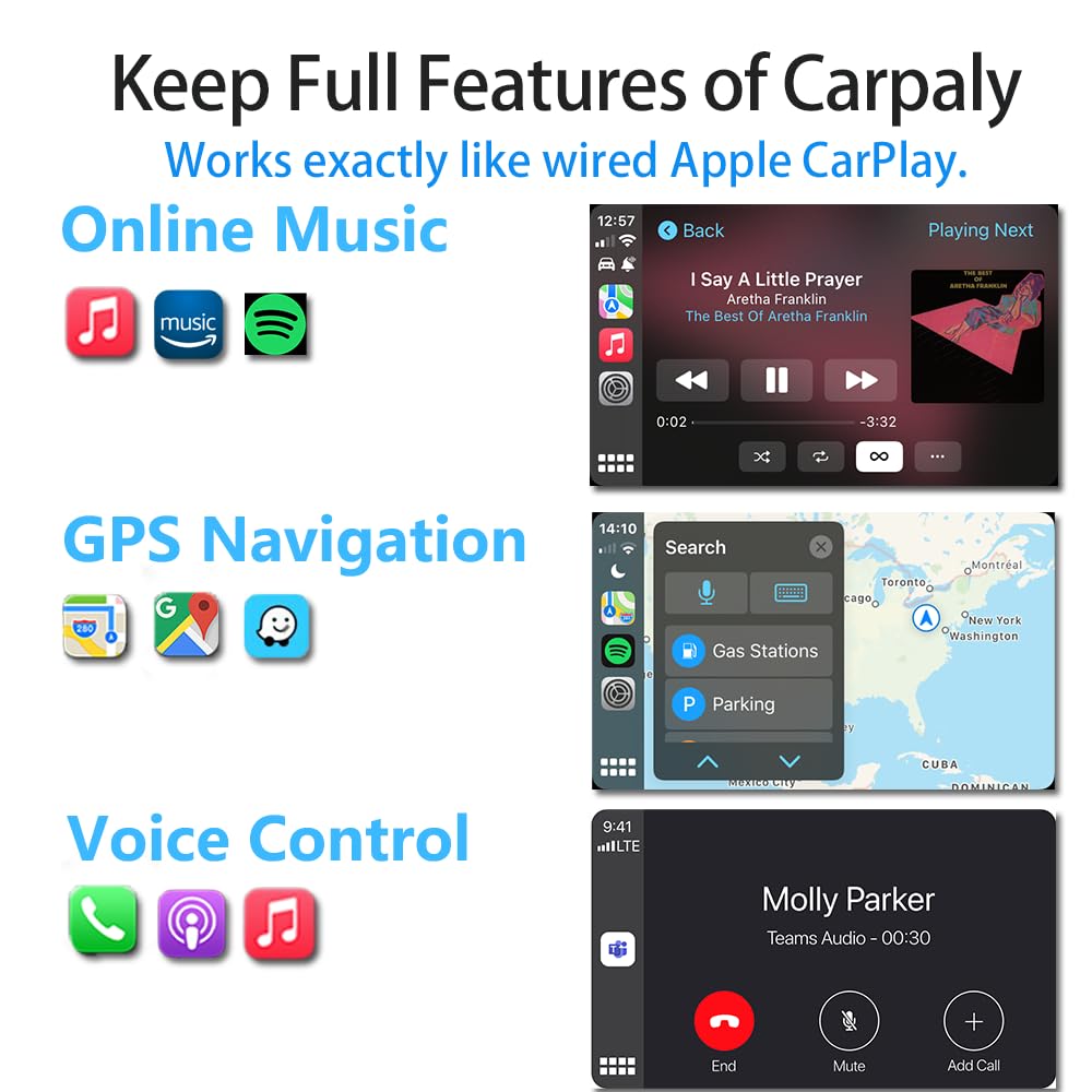 BAORCE Apple CarPlay Wireless Adapter, Version 4.0 Wireless CarPlay Adapter for iPhone, Only for Cars with OEM Wired CarPlay, Model T