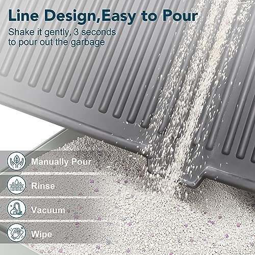 UPSKY Cat Litter Mat, Large Kitty Litter Trapping Mat Soft on Kitty Paws, Litter Box Mat Keep Floor Clean, 31" x 24" Waterproof and Washable Cat Litter Catcher Pad for Scatter Control