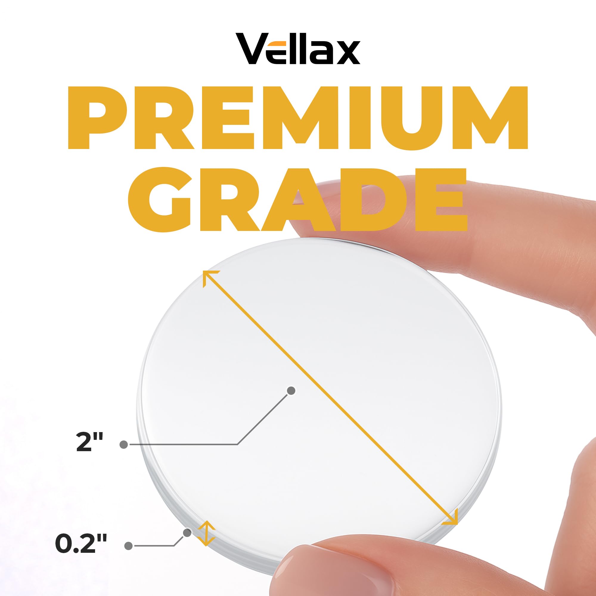 Large 2" Door Knob Wall Protectors โ 6 Clear Self-Adhesive Silicone Bumper Pads in Hemispherical Shape โ Noise Dampening Wall & Furniture Guards by VELLAX