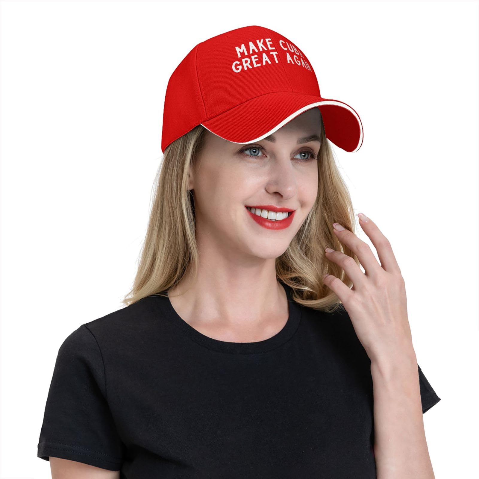 qwumub Make Cuba Great Again Baseball Caps Dad Hats Adjustable Trucker Hat for Men Women Red