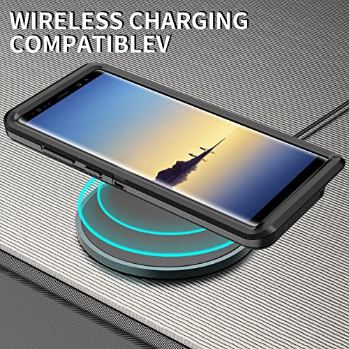 Mieziba for Galaxy Note 8 Case,Shockproof Dropproof Dustproof,3-Layer Full Body Protection Heavy Duty High Impact Hard Cover Case for Samasung Galaxy Note 8,Black