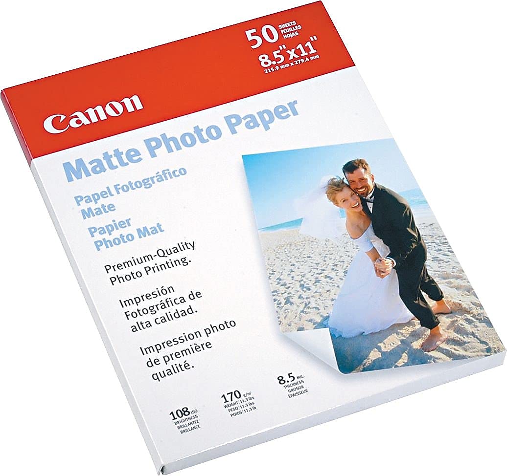 Canon 7981A004 Photo Paper Plus, Matte, 8-1/2 x 11 (Pack of 50 Sheets)